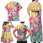 Australia Indigenous NAIDOC Week With Cockatoos Family Matching Off Shoulder Maxi Dress and Hawaiian Shirt