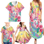 Australia Indigenous NAIDOC Week With Cockatoos Family Matching Summer Maxi Dress and Hawaiian Shirt
