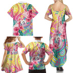 Australia Indigenous NAIDOC Week With Cockatoos Family Matching Summer Maxi Dress and Hawaiian Shirt