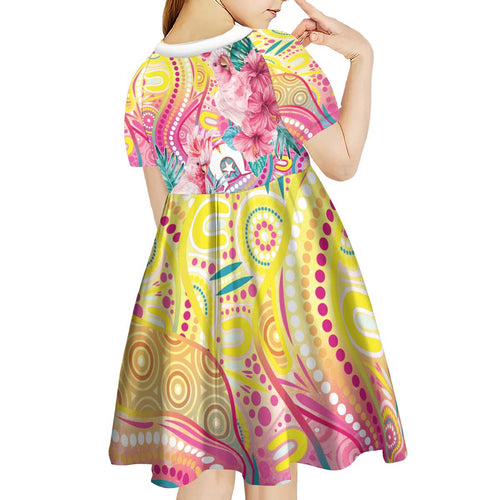 Australia Indigenous NAIDOC Week With Cockatoos Kid Short Sleeve Dress