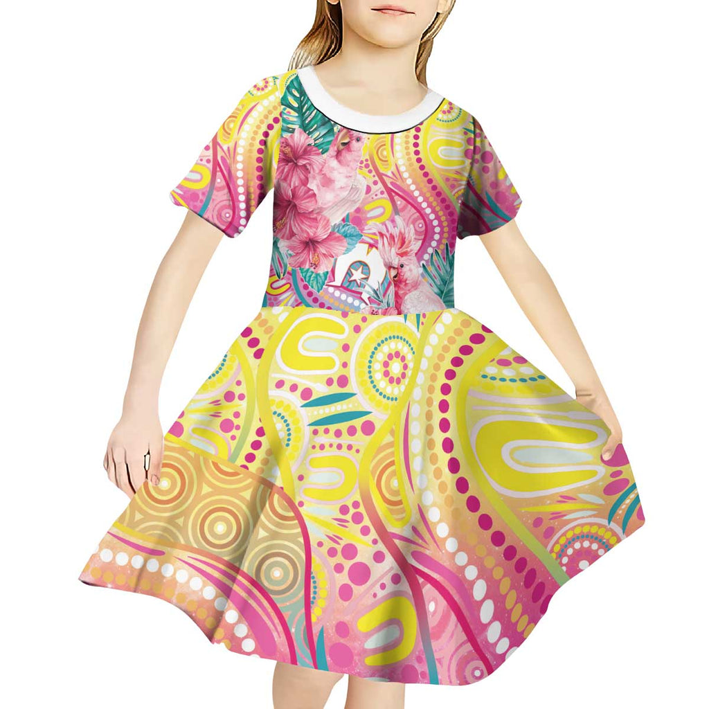 Australia Indigenous NAIDOC Week With Cockatoos Kid Short Sleeve Dress