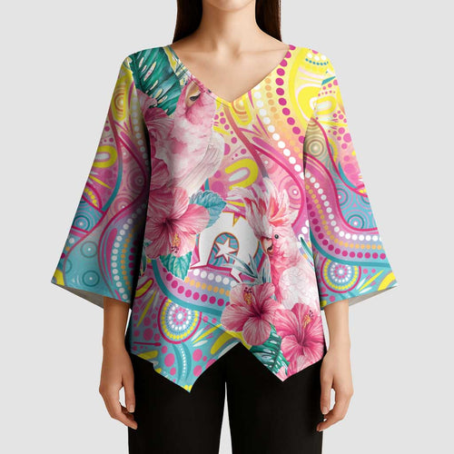 Australia Indigenous NAIDOC Week With Cockatoos Kimono Sleeve Blouse