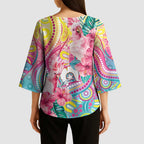 Australia Indigenous NAIDOC Week With Cockatoos Kimono Sleeve Blouse