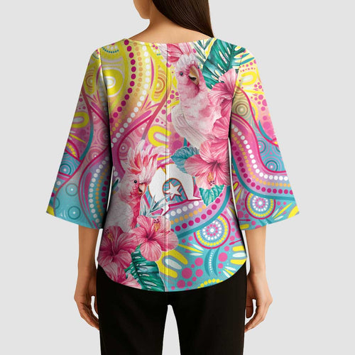 Australia Indigenous NAIDOC Week With Cockatoos Kimono Sleeve Blouse