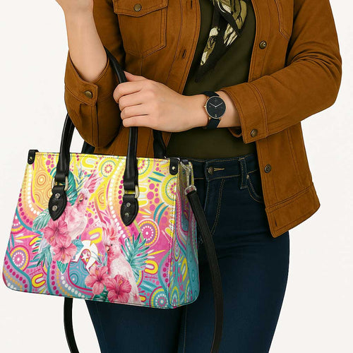 Australia Indigenous NAIDOC Week With Cockatoos Leather Bag