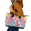Australia Indigenous NAIDOC Week With Cockatoos Leather Tote Bag