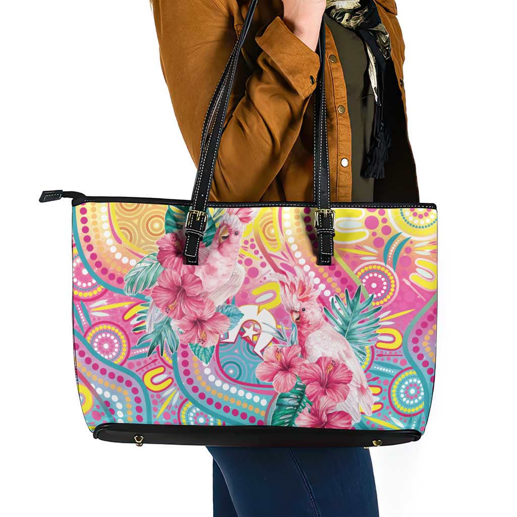 Australia Indigenous NAIDOC Week With Cockatoos Leather Tote Bag