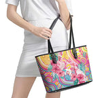 Australia Indigenous NAIDOC Week With Cockatoos Leather Tote Bag