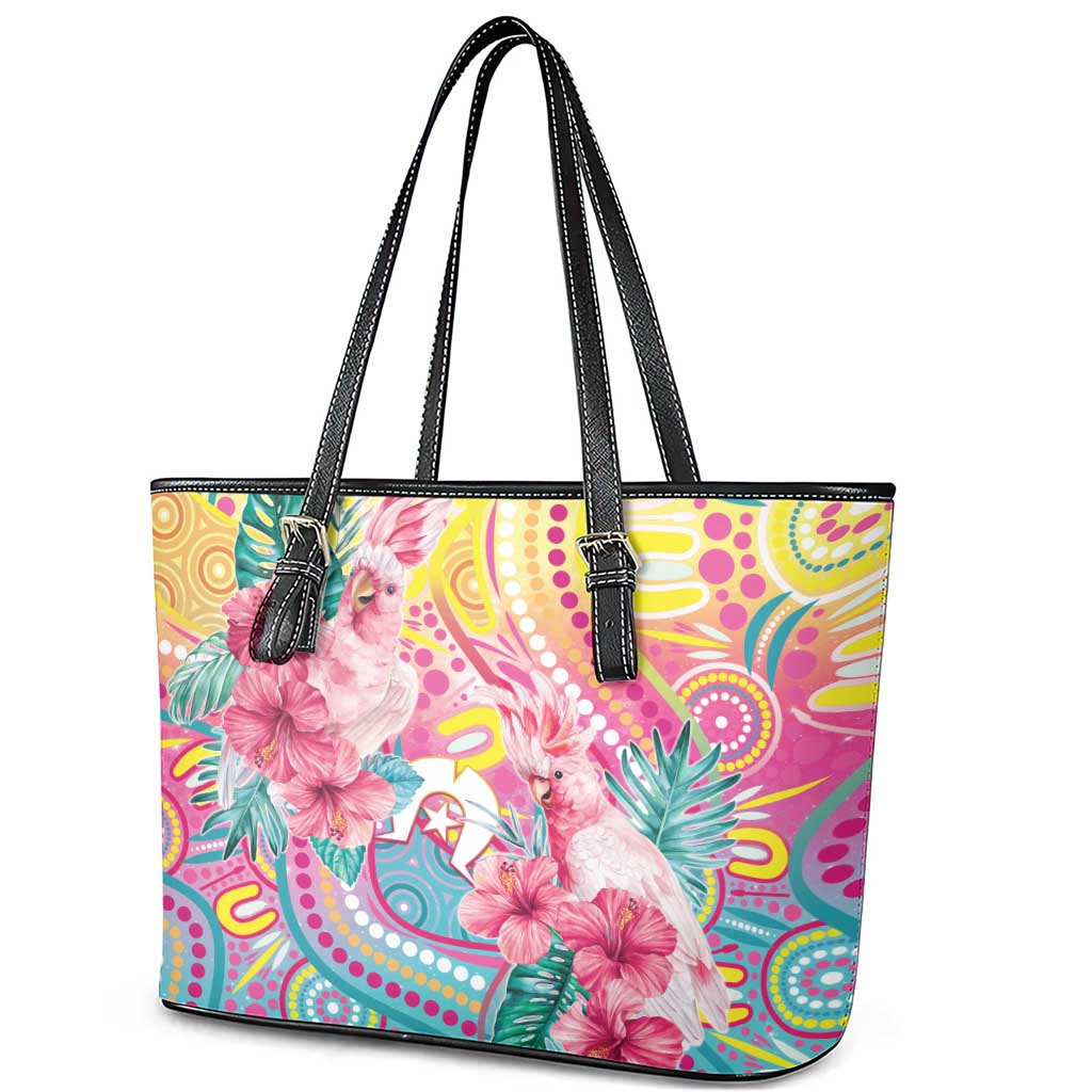 Australia Indigenous NAIDOC Week With Cockatoos Leather Tote Bag