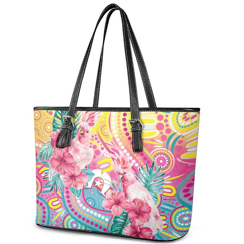 Australia Indigenous NAIDOC Week With Cockatoos Leather Tote Bag