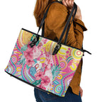 Australia Indigenous NAIDOC Week With Cockatoos Leather Tote Bag