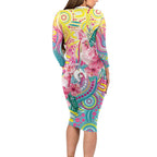 Australia Indigenous NAIDOC Week With Cockatoos Long Sleeve Bodycon Dress