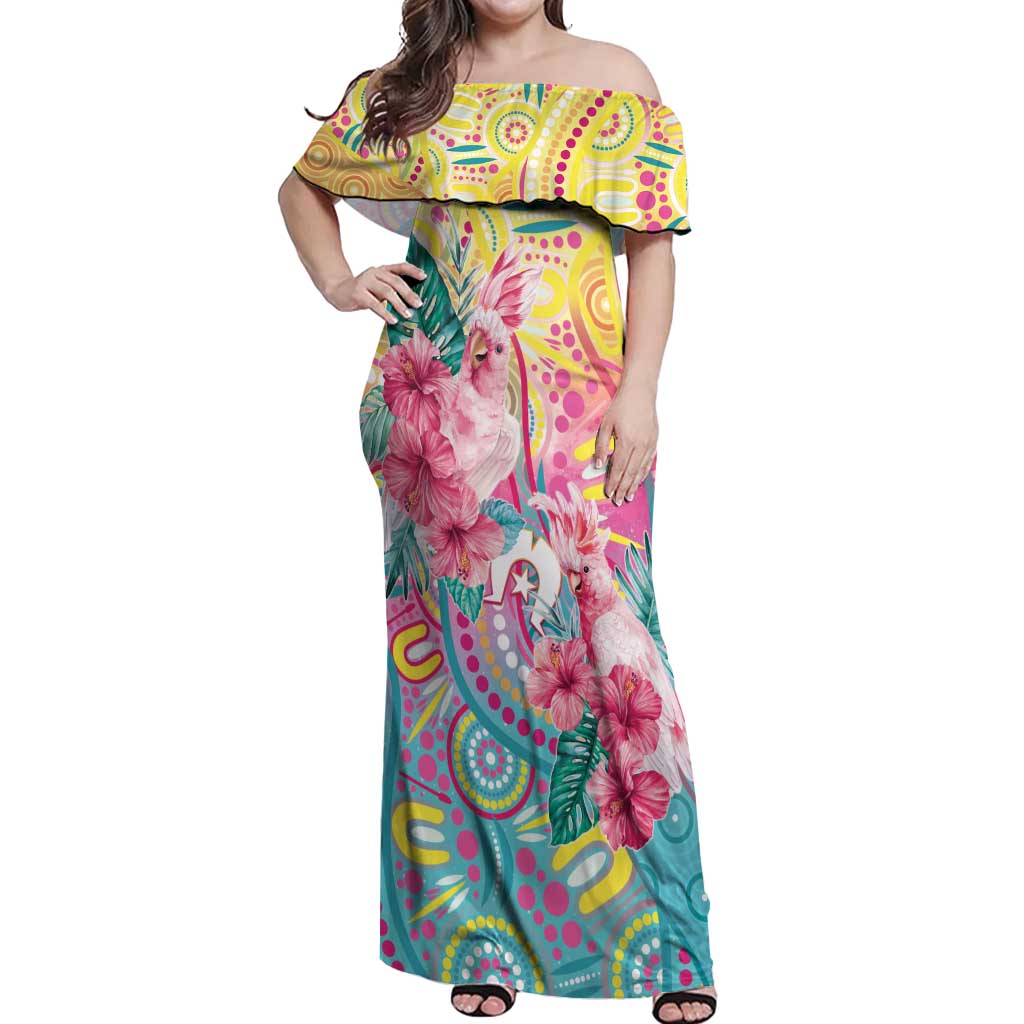 Australia Indigenous NAIDOC Week With Cockatoos Off Shoulder Maxi Dress