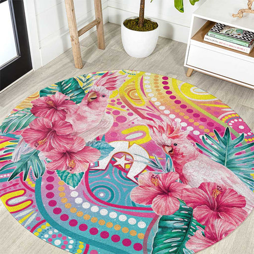 Australia Indigenous NAIDOC Week With Cockatoos Round Carpet