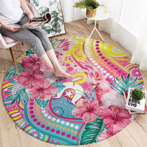 Australia Indigenous NAIDOC Week With Cockatoos Round Carpet