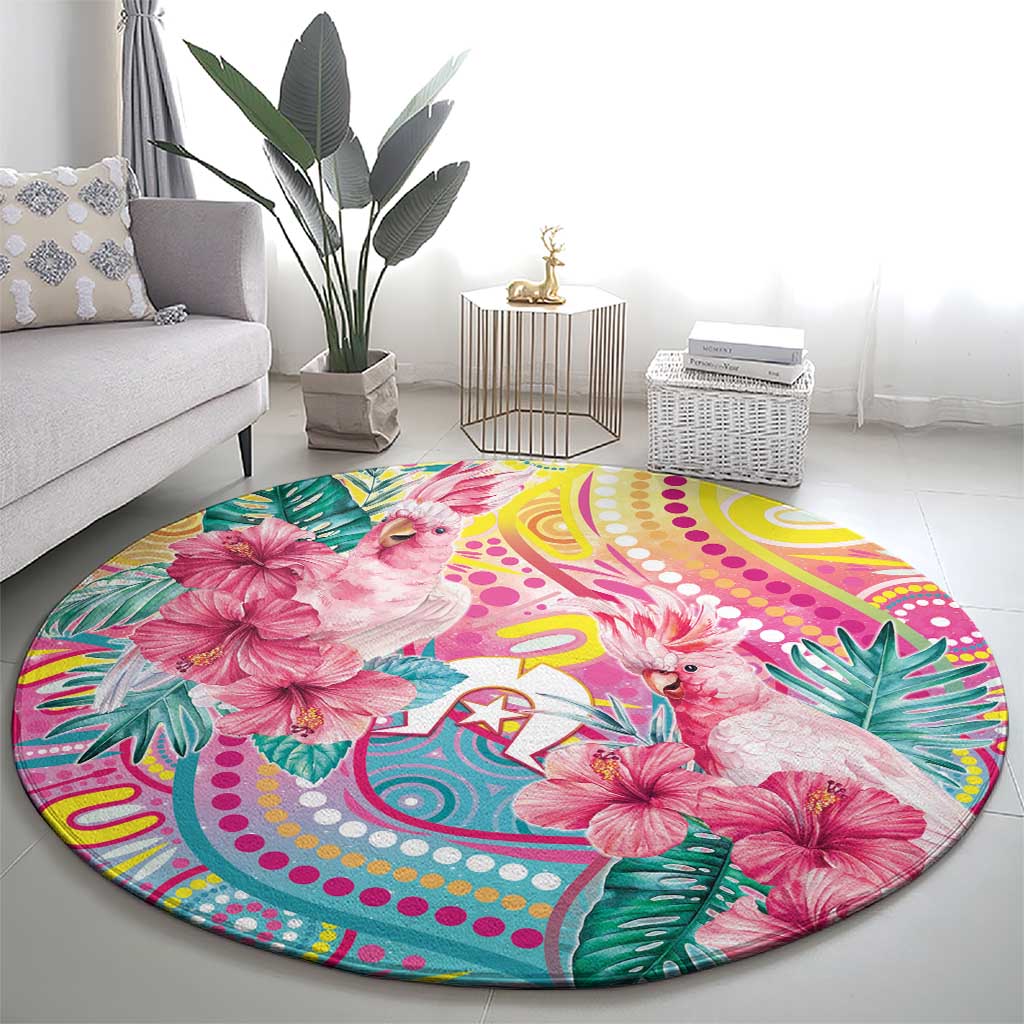 Australia Indigenous NAIDOC Week With Cockatoos Round Carpet