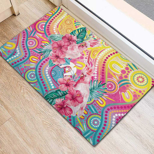 Australia Indigenous NAIDOC Week With Cockatoos Rubber Doormat