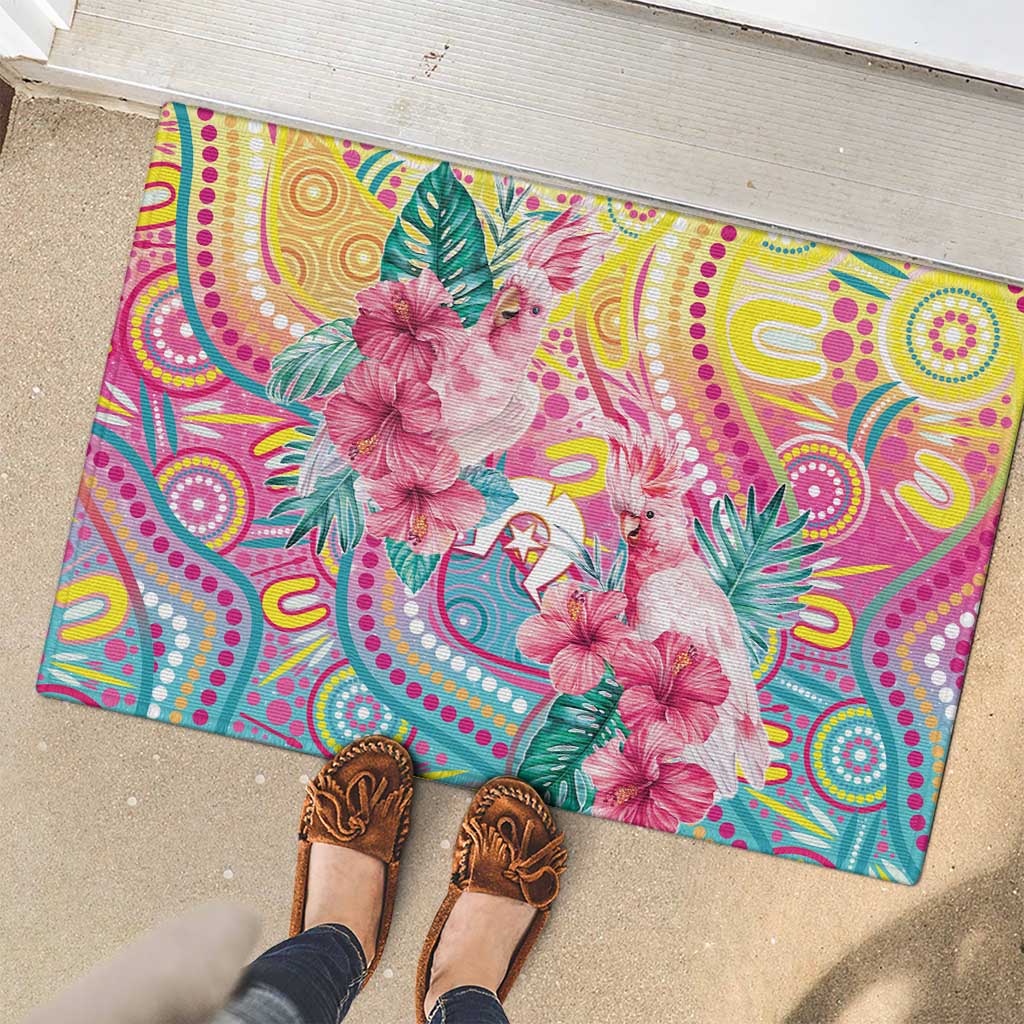 Australia Indigenous NAIDOC Week With Cockatoos Rubber Doormat