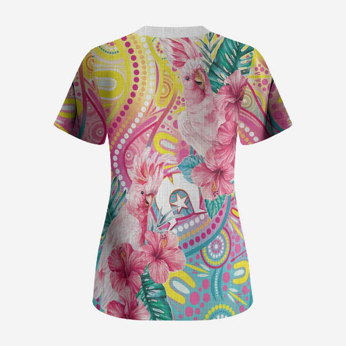 Australia Indigenous NAIDOC Week With Cockatoos Scrub Top