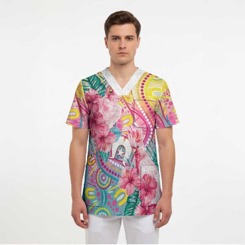 Australia Indigenous NAIDOC Week With Cockatoos Scrub Top