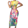 Australia Indigenous NAIDOC Week With Cockatoos Short Sleeve Bodycon Dress