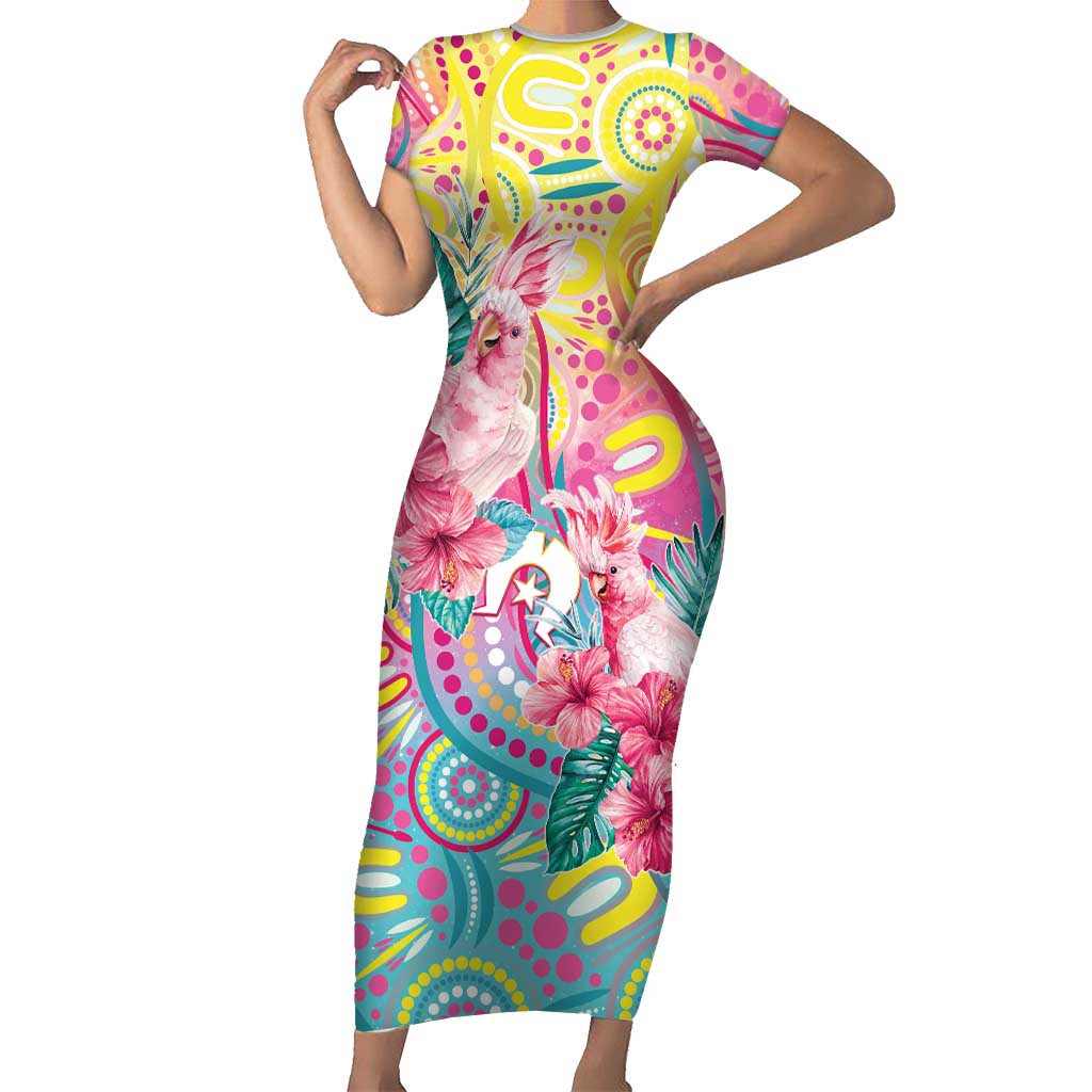 Australia Indigenous NAIDOC Week With Cockatoos Short Sleeve Bodycon Dress