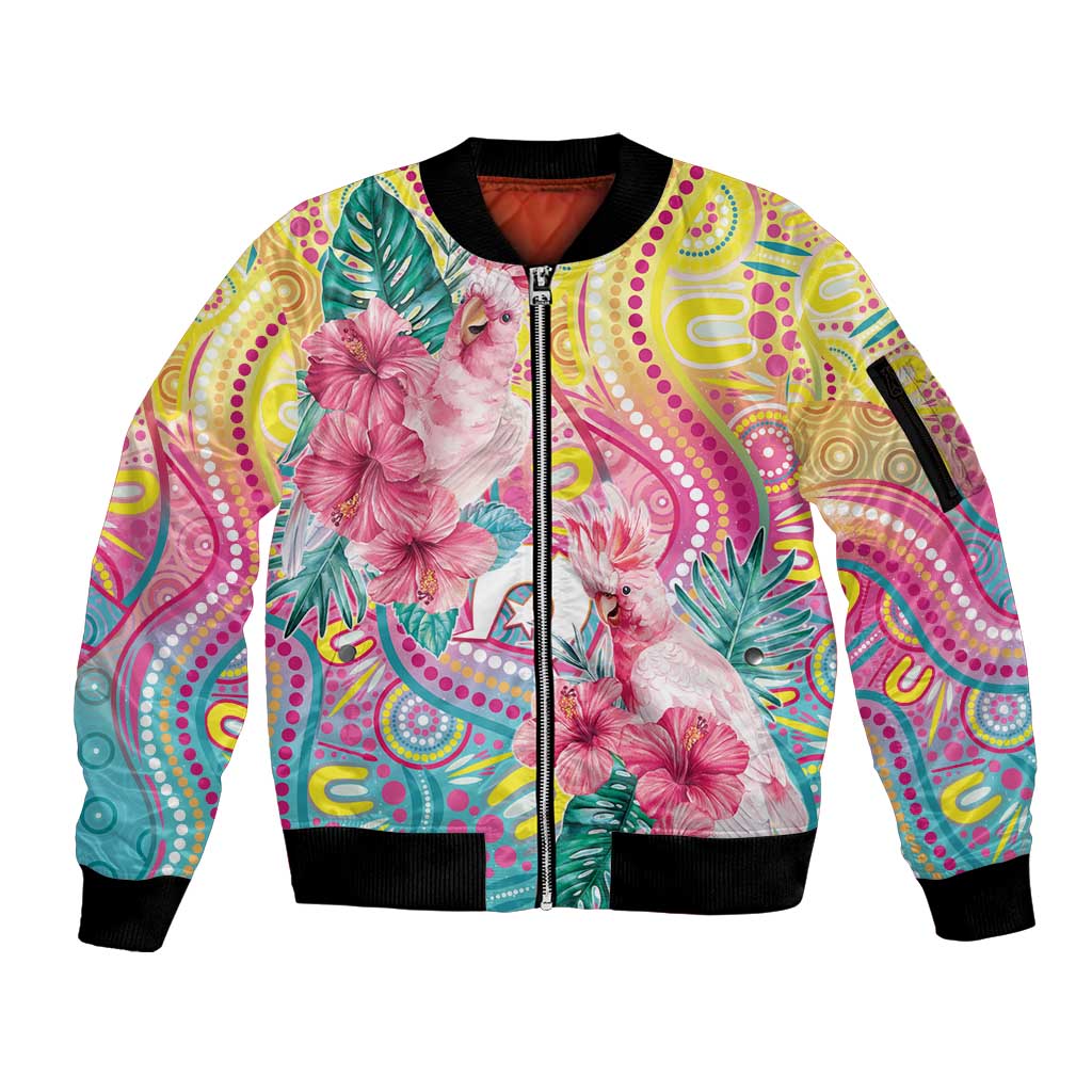 Australia Indigenous NAIDOC Week With Cockatoos Sleeve Zip Bomber Jacket