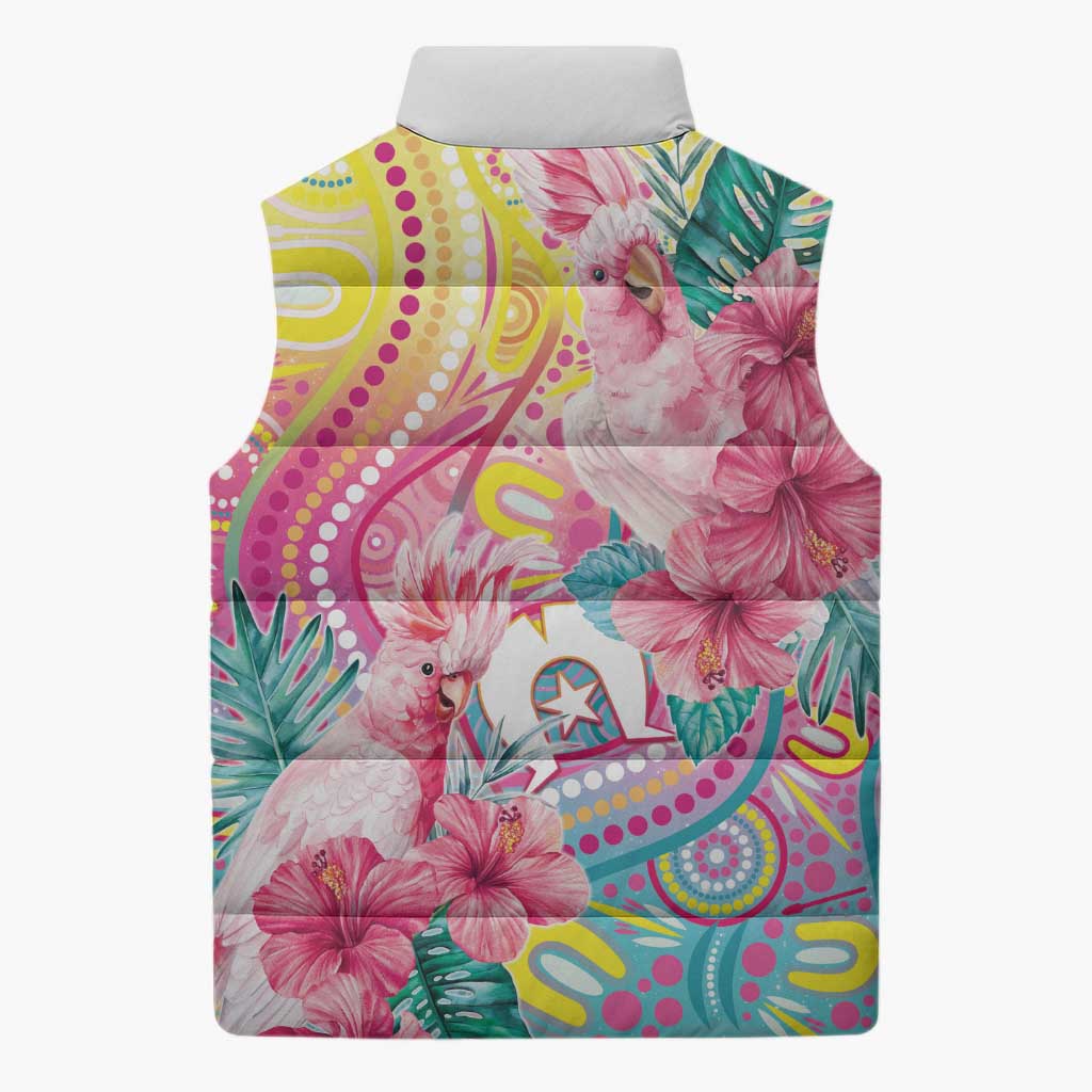 Australia Indigenous NAIDOC Week With Cockatoos Sleeveless Puffer Jacket