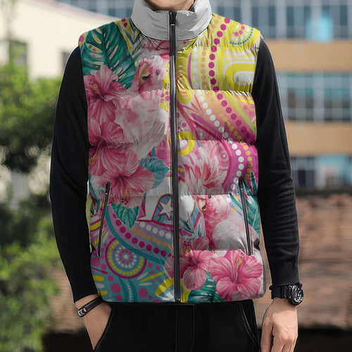 Australia Indigenous NAIDOC Week With Cockatoos Sleeveless Puffer Jacket