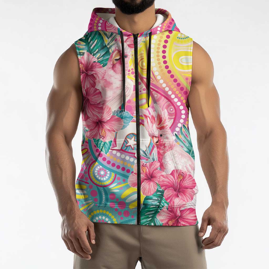Australia Indigenous NAIDOC Week With Cockatoos Sleeveless Zip Hoodie