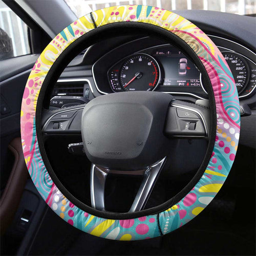 Australia Indigenous NAIDOC Week With Cockatoos Steering Wheel Cover