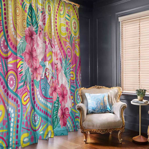 Australia Indigenous NAIDOC Week With Cockatoos Window Curtain