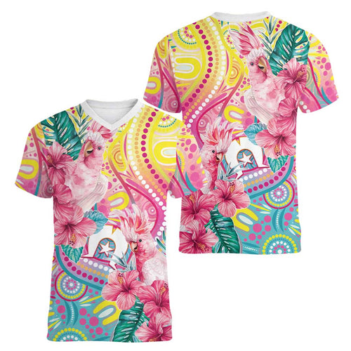 Australia Indigenous NAIDOC Week With Cockatoos Women V-Neck T-Shirt