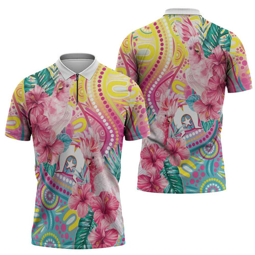 Australia Indigenous NAIDOC Week With Cockatoos Zipper Polo Shirt
