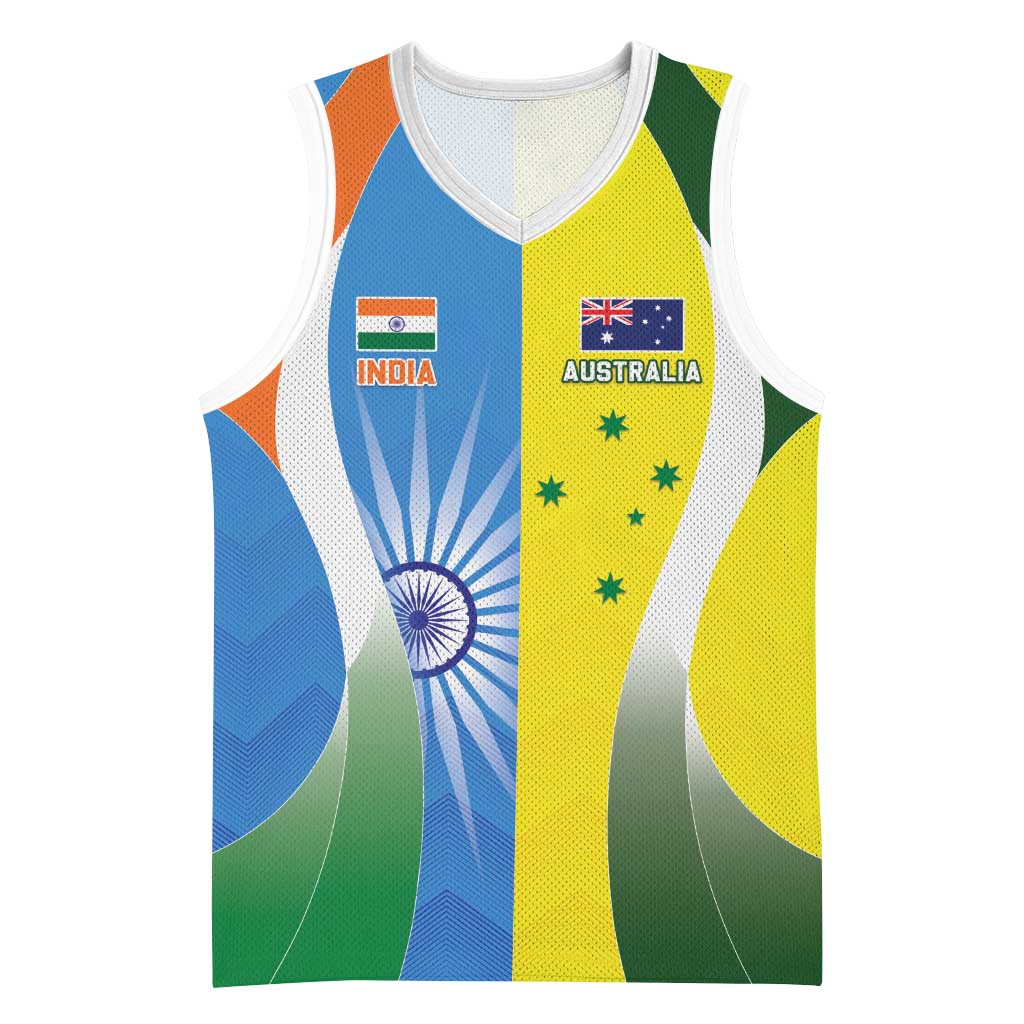 Custom India Vs Australia Cricket Basketball Jersey Final Matchup - Aussie Hoodie