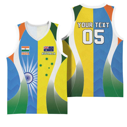 Custom India Vs Australia Cricket Basketball Jersey Final Matchup - Aussie Hoodie