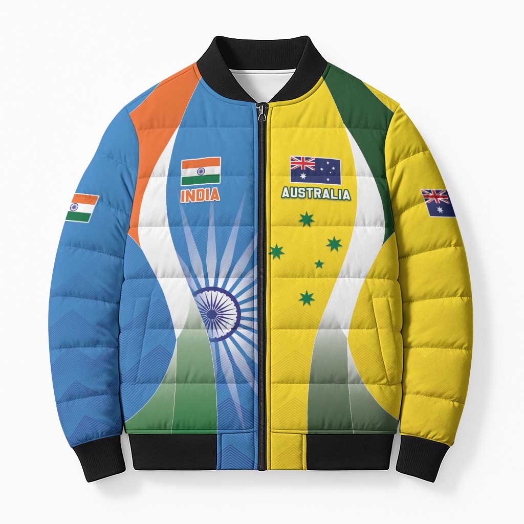 Custom India Vs Australia Cricket Bomber Puffer Jacket Final Matchup - Aussie Hoodie