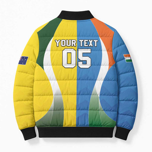Custom India Vs Australia Cricket Bomber Puffer Jacket Final Matchup - Aussie Hoodie