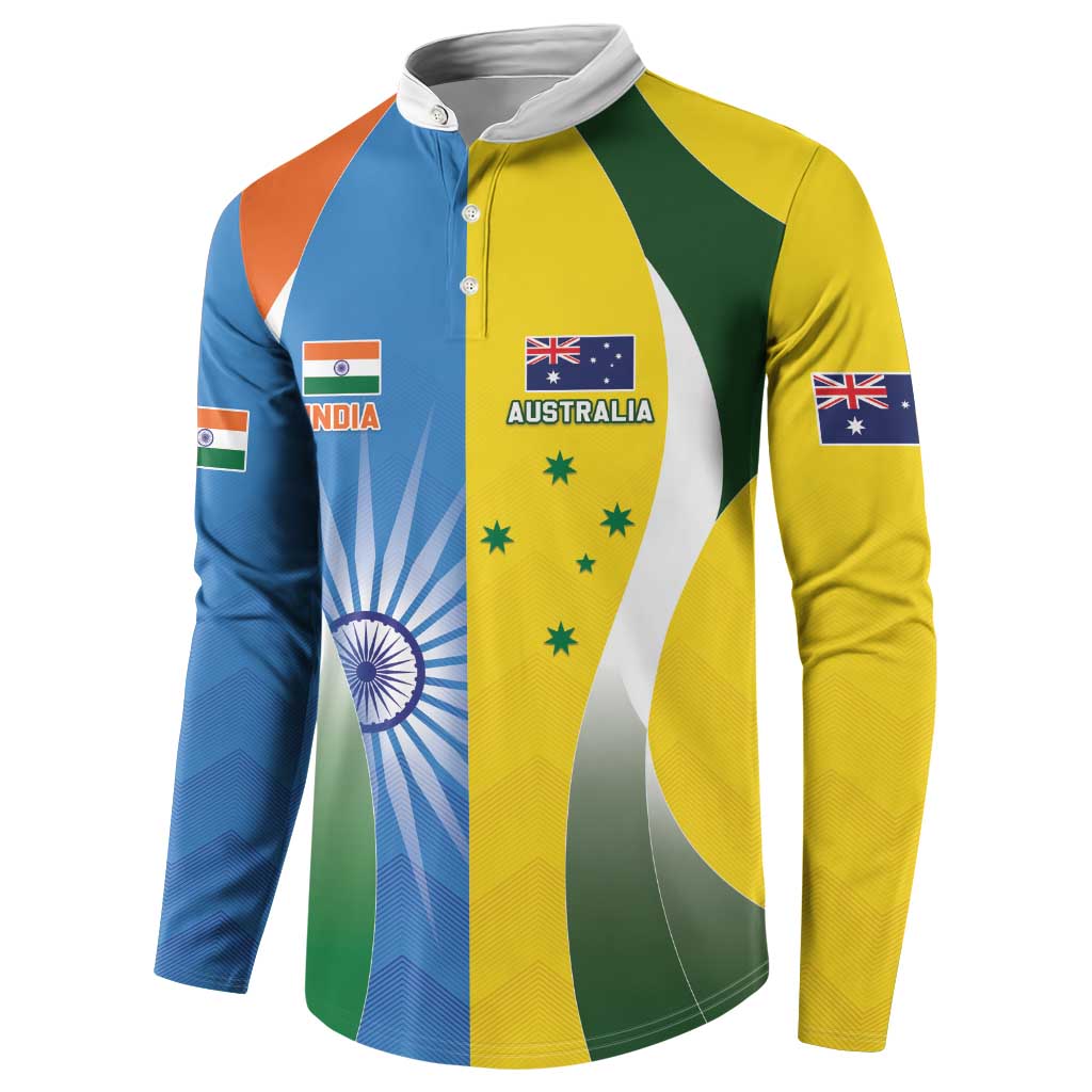 Custom India Vs Australia Cricket Button Sweatshirt Final Matchup - Aussie Hoodie