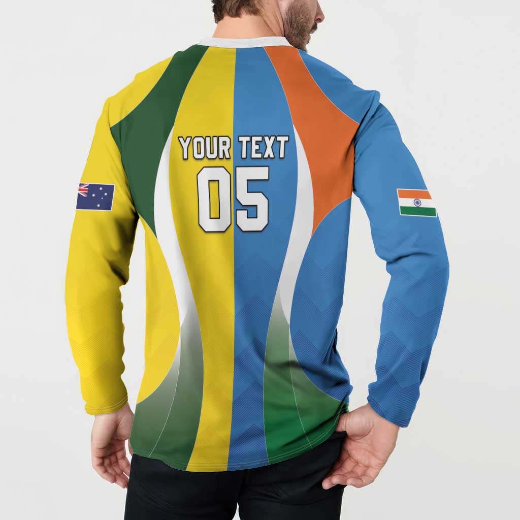 Custom India Vs Australia Cricket Button Sweatshirt Final Matchup - Aussie Hoodie
