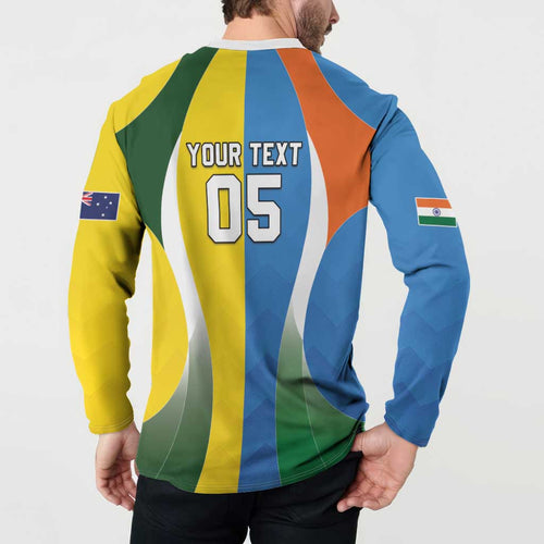 Custom India Vs Australia Cricket Button Sweatshirt Final Matchup - Aussie Hoodie