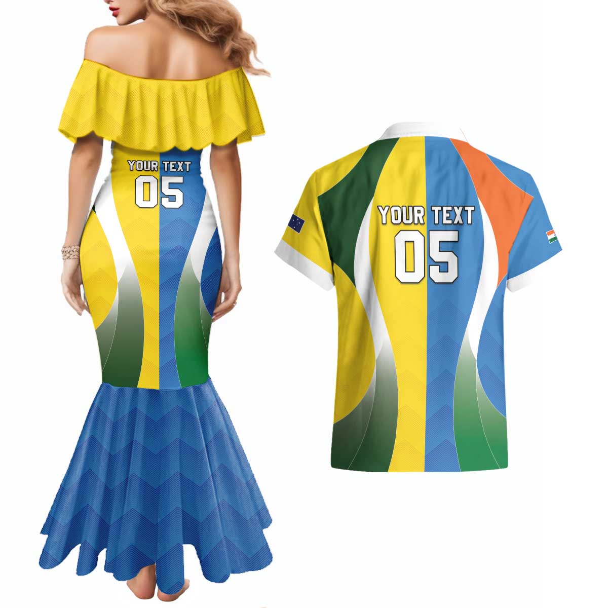 Custom India Vs Australia Cricket Couples Matching Mermaid Dress and Hawaiian Shirt Final Matchup - Aussie Hoodie