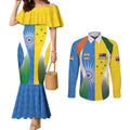 Custom India Vs Australia Cricket Couples Matching Mermaid Dress and Long Sleeve Button Shirt Final Matchup - Aussie Hoodie