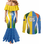 Custom India Vs Australia Cricket Couples Matching Mermaid Dress and Long Sleeve Button Shirt Final Matchup - Aussie Hoodie