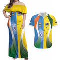 Custom India Vs Australia Cricket Couples Matching Off Shoulder Maxi Dress and Hawaiian Shirt Final Matchup - Aussie Hoodie