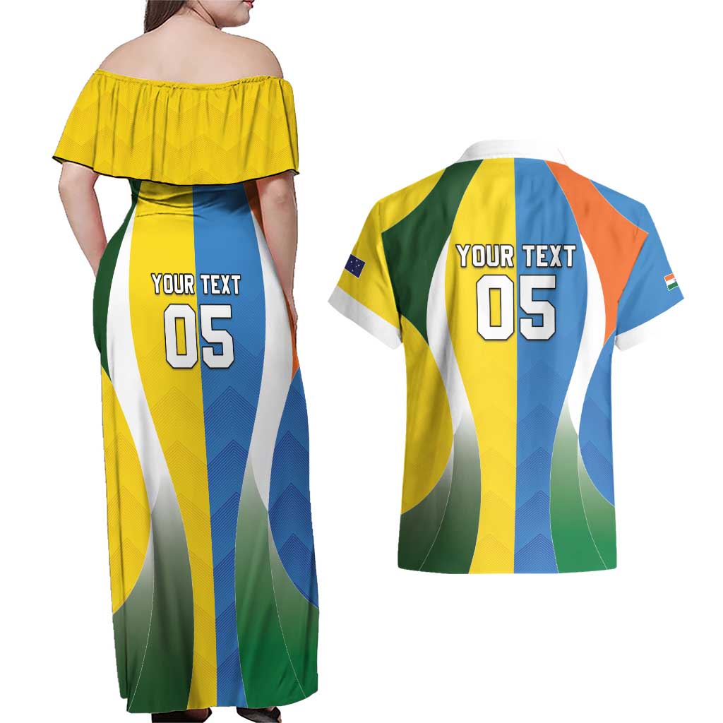 Custom India Vs Australia Cricket Couples Matching Off Shoulder Maxi Dress and Hawaiian Shirt Final Matchup - Aussie Hoodie