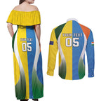 Custom India Vs Australia Cricket Couples Matching Off Shoulder Maxi Dress and Long Sleeve Button Shirt Final Matchup - Aussie Hoodie