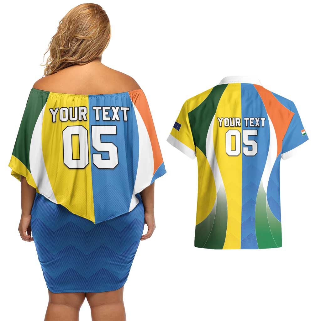 Custom India Vs Australia Cricket Couples Matching Off Shoulder Short Dress and Hawaiian Shirt Final Matchup - Aussie Hoodie