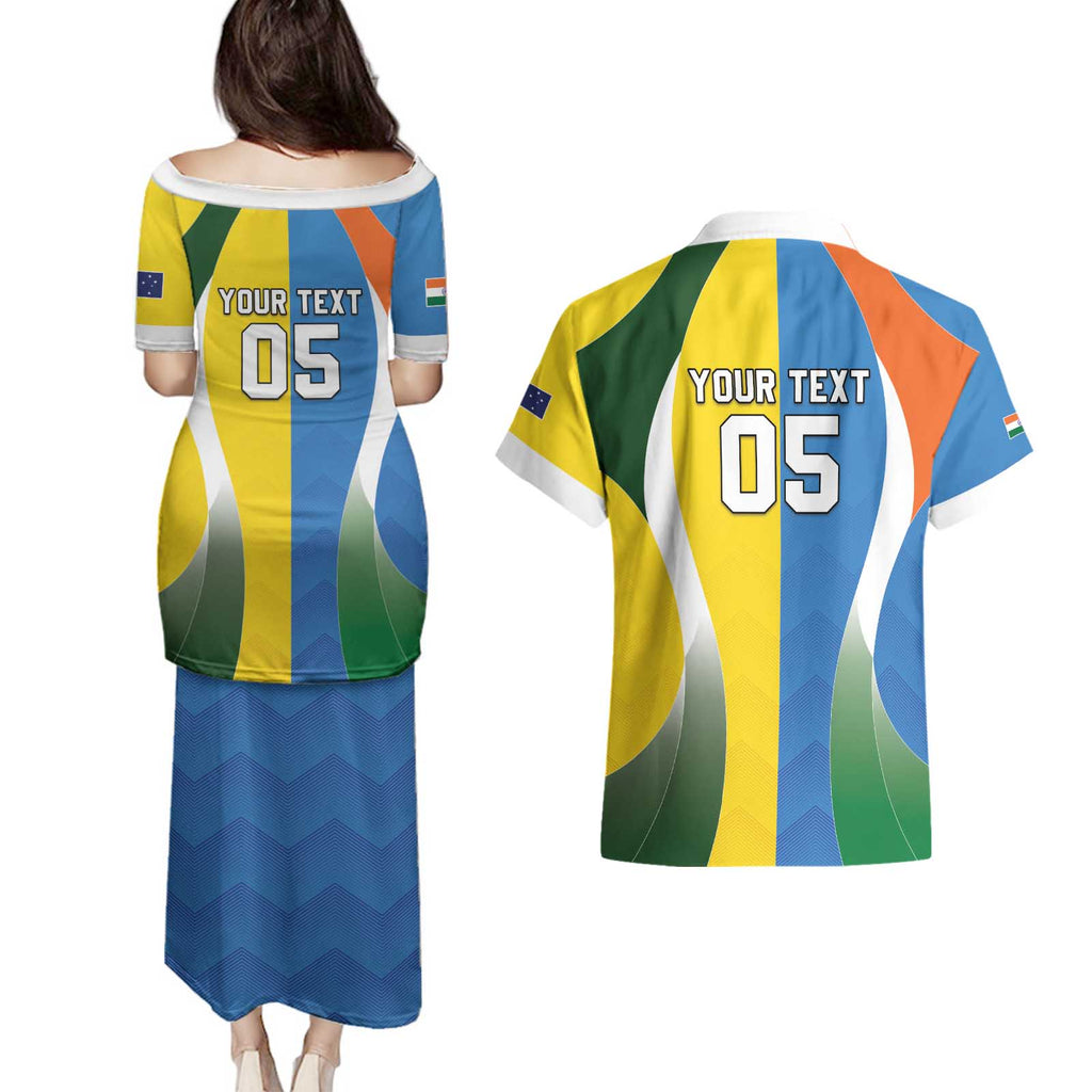 Custom India Vs Australia Cricket Couples Matching Puletasi and Hawaiian Shirt Final Matchup - Aussie Hoodie
