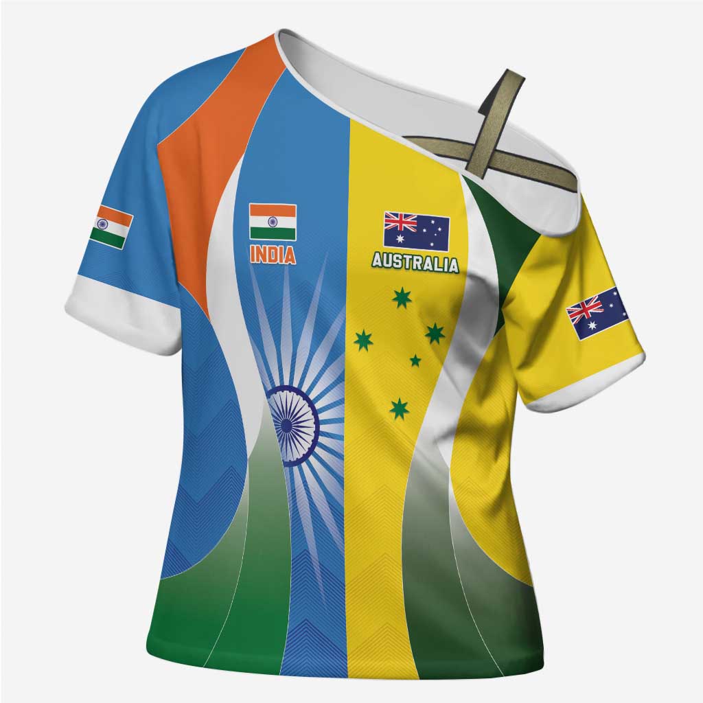 Custom India Vs Australia Cricket Cross Shoulder Shirt Final Matchup - Aussie Hoodie